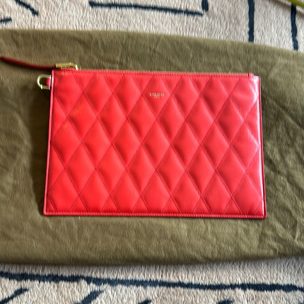 Givenchy Medium Quilted Logo embossed pouch Red